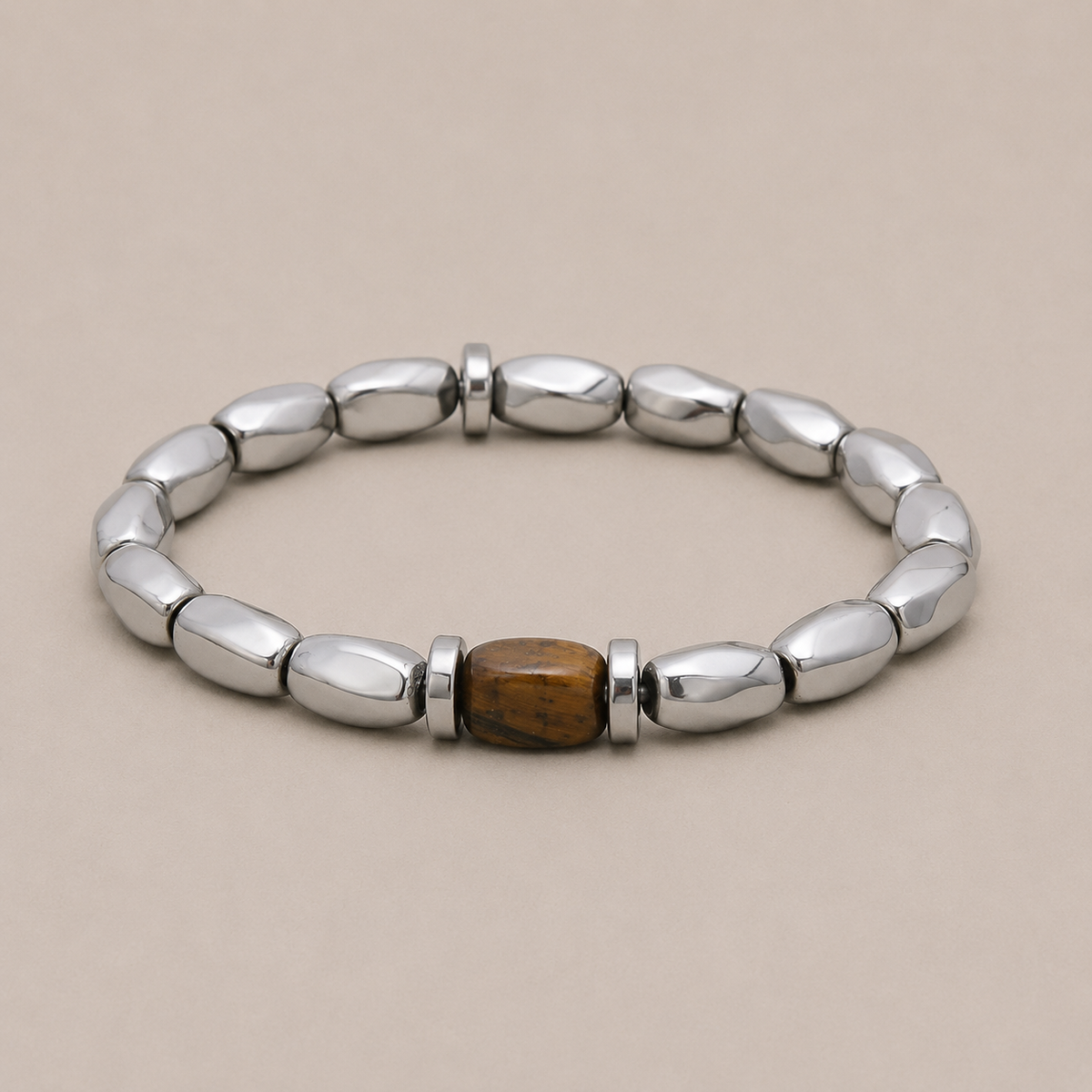 Terra Steel Bead Bracelet