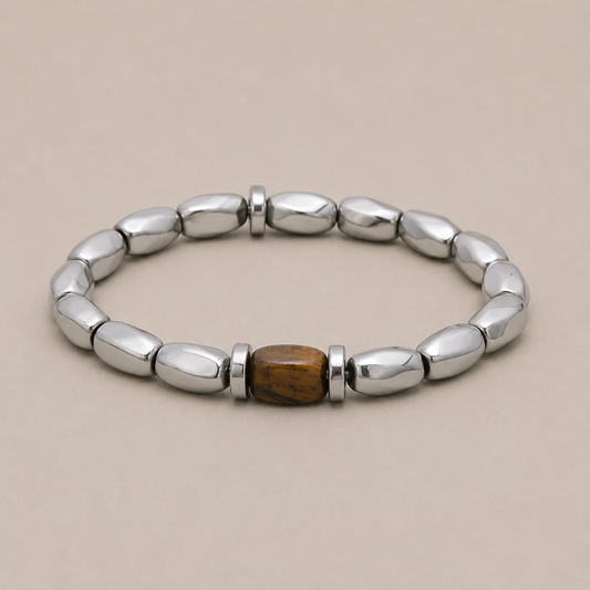 Terra Steel Bead Bracelet
