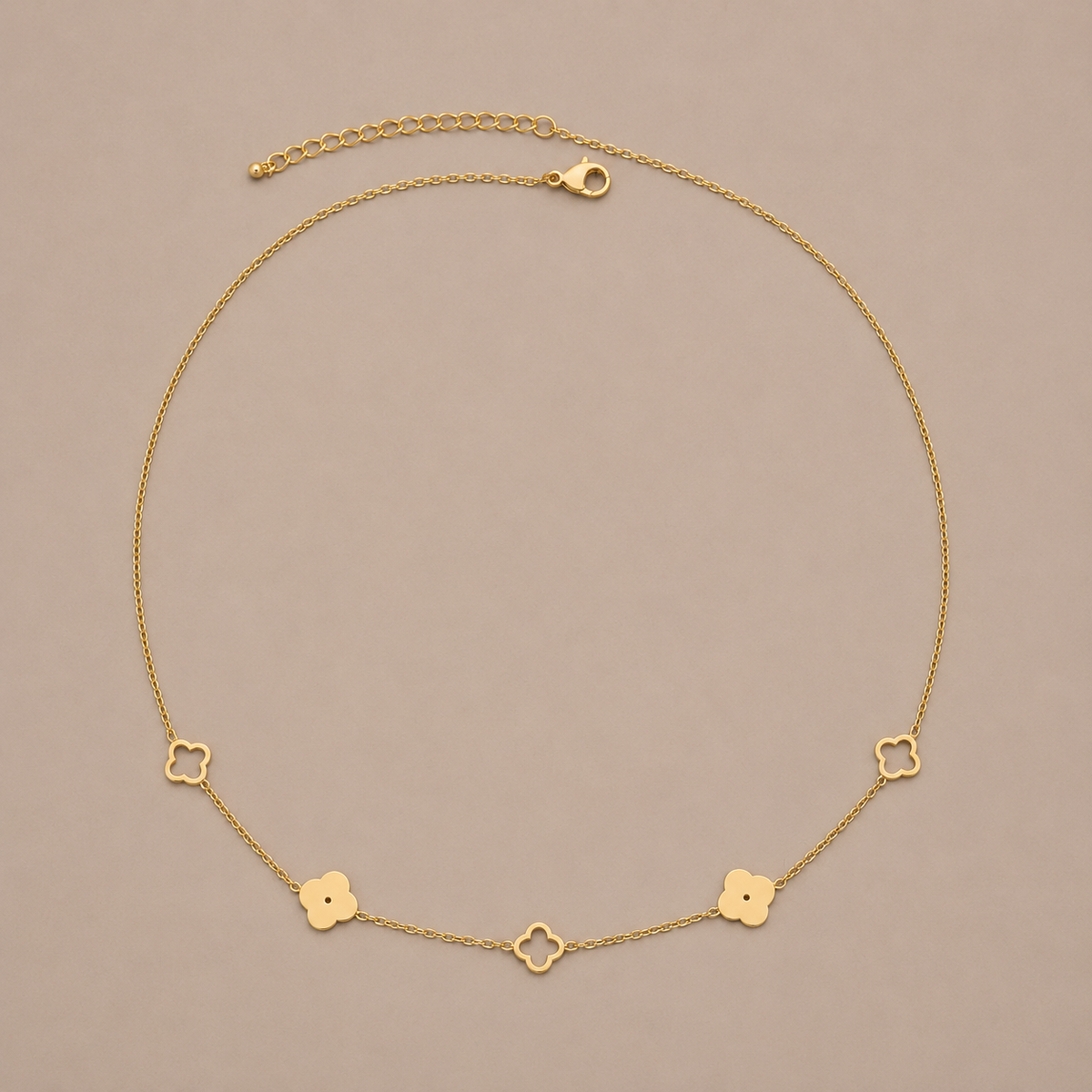 Lucky Clover Stainless Steel Charm Necklace